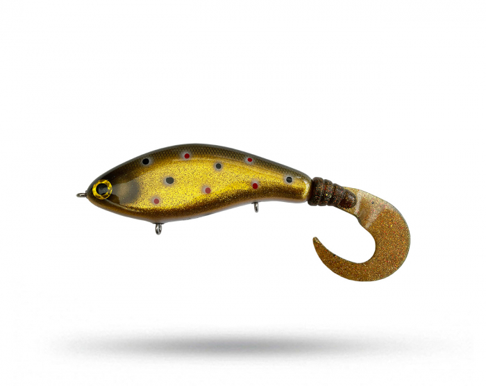 JW Lures Pendulater Tail - Gold Glitter Brown Trout i gruppen Fiskedrag / Tailbeten hos Örebro Fiske & Outdoor AB (PendulatorTail-Brown T)